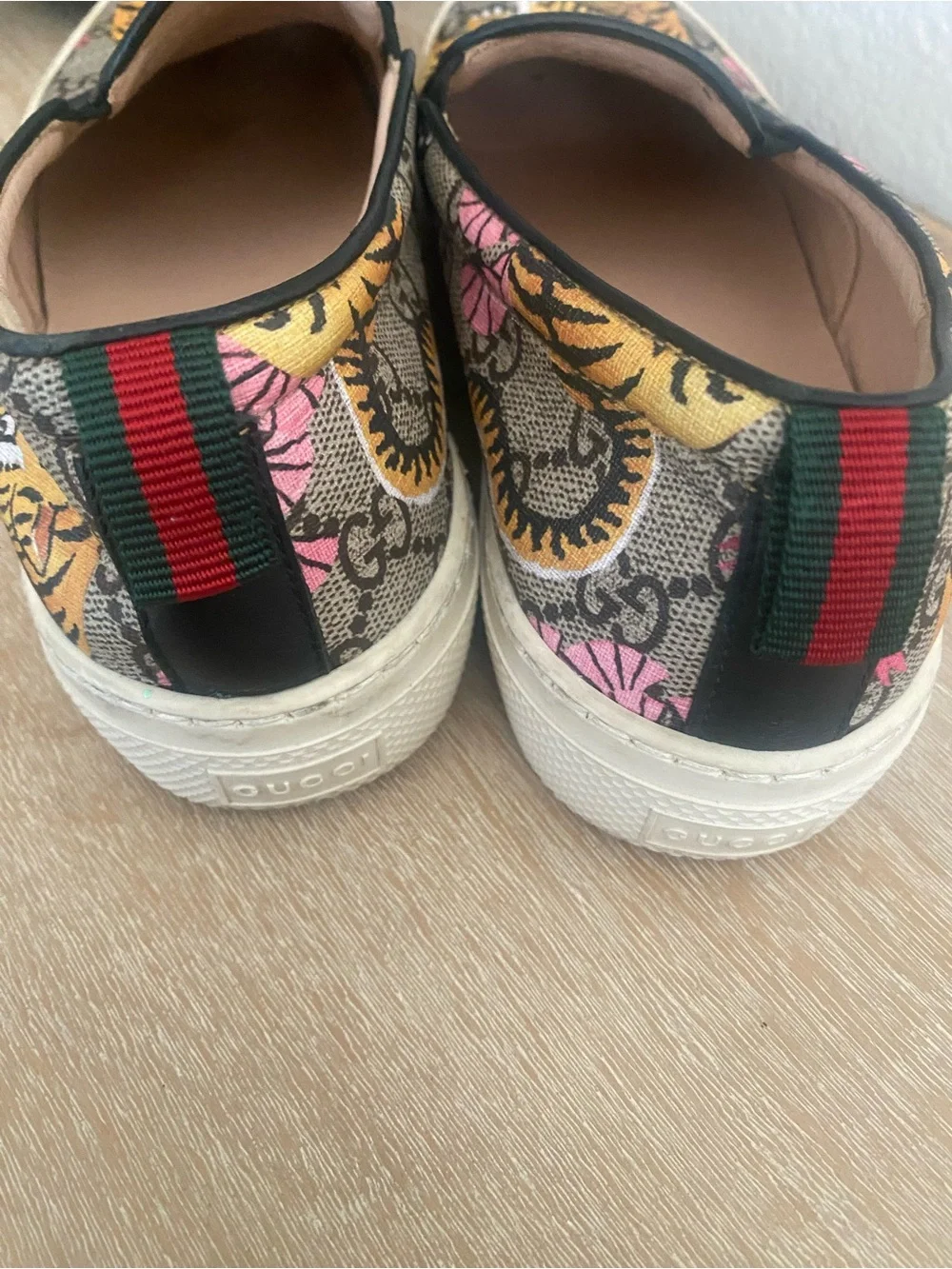 Gucci Dublin Bengal Tiger GG Supreme Slip-On Sneakers Size 8 (38)